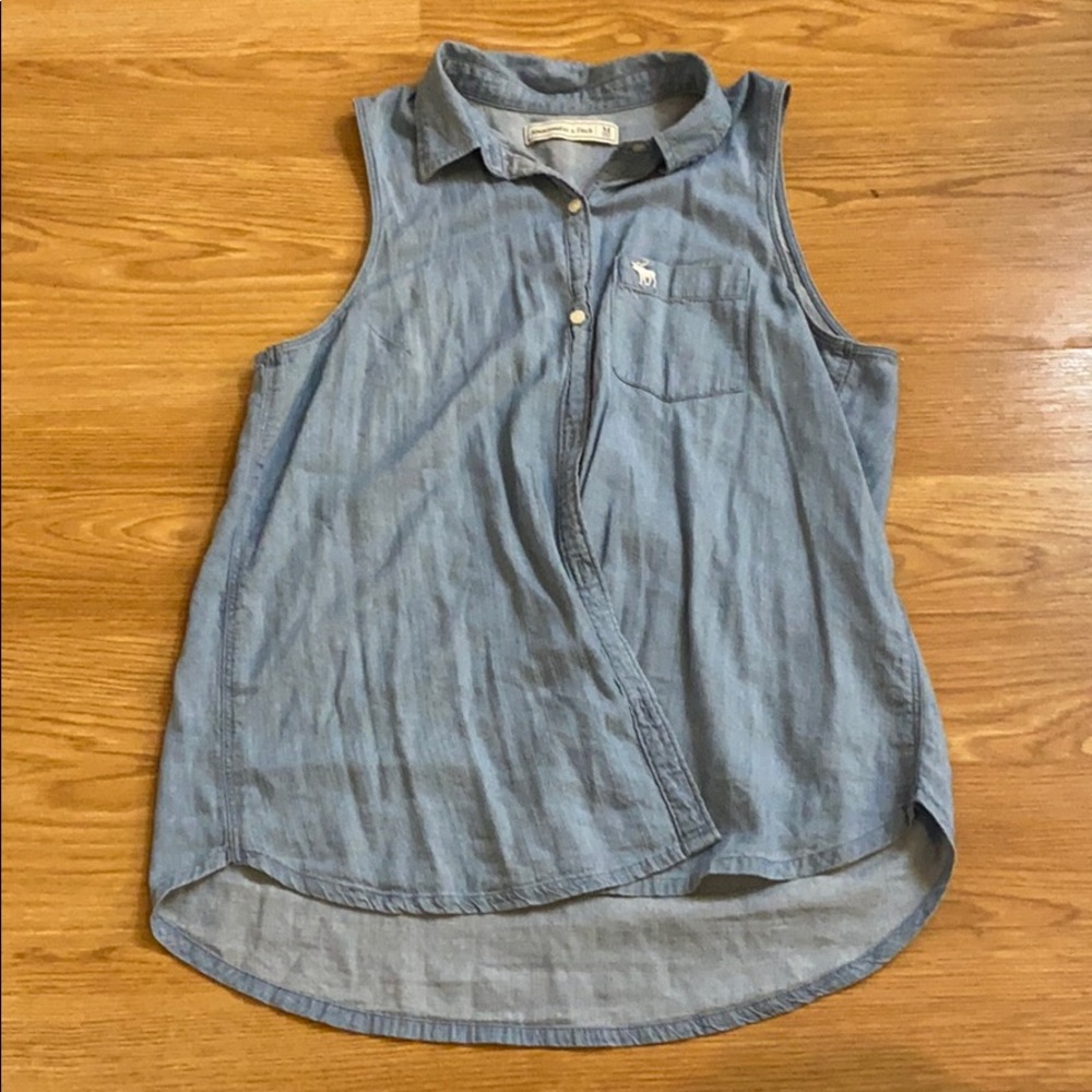 Denim button up blouse